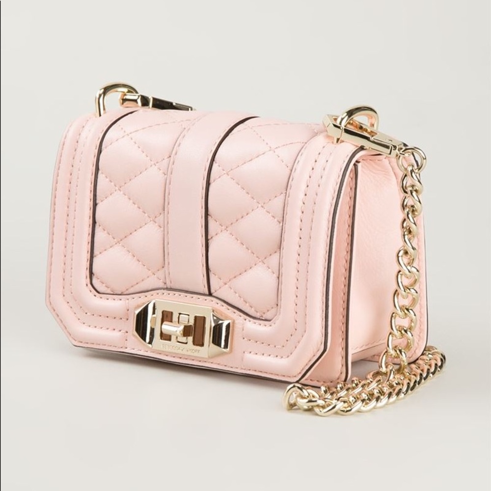 Rebecca Minkoff Quilted Clutch Crossbody Pink Mini - Picture 5 of 7